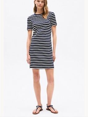 Striped Navy and White Short-Sleeve T-Shirt Dress Tommy Hilfiger size large